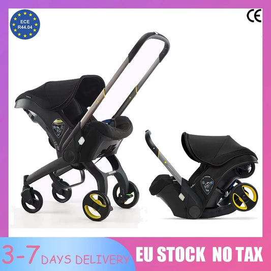 Autostoel Kinderwagen Combo 2-in-1 babyreissysteem Converteerbaar autostoeltje met wielen Lichtgewicht opvouwbare kinderwagen Pasgeboren buggy Draagbare draagzak Wandelwagen voor vliegtuigreizen Compact ontwerp Gemakkelijk opvouwbaar Multifunctionele draagwagen