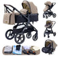 Movebaby™ Luxe 3-in-1 Kinderwagen – Compleet met Accessoires | Verstelbaar, Inklapbaar & Geschikt vanaf Geboorte
