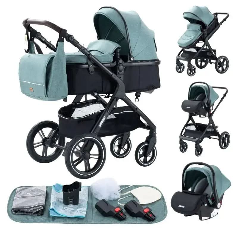 Movebaby™ Luxe 3-in-1 Kinderwagen – Compleet met Accessoires | Verstelbaar, Inklapbaar & Geschikt vanaf Geboorte