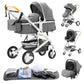 Nieuwste 3-in-1 kinderwagen Draagbare reiskinderwagen Opvouwbare kinderwagens Aluminium frame Hoge landschapsauto voor pasgeboren baby