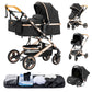Nieuwste 3-in-1 kinderwagen Draagbare reiskinderwagen Opvouwbare kinderwagens Aluminium frame Hoge landschapsauto voor pasgeboren baby