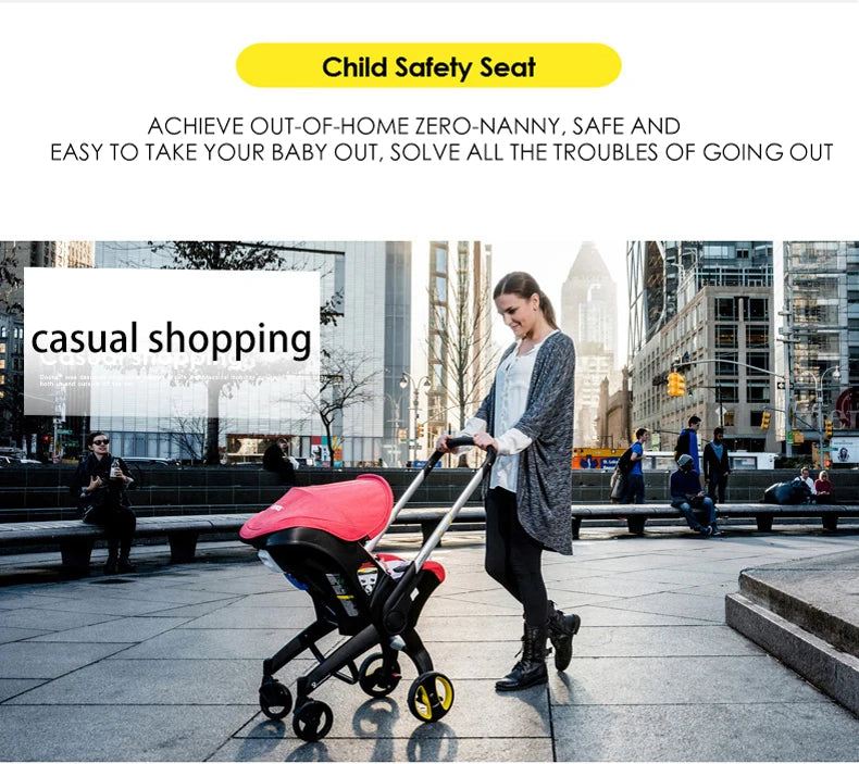Autostoel Kinderwagen Combo 2-in-1 babyreissysteem Converteerbaar autostoeltje met wielen Lichtgewicht opvouwbare kinderwagen Pasgeboren buggy Draagbare draagzak Wandelwagen voor vliegtuigreizen Compact ontwerp Gemakkelijk opvouwbaar Multifunctionele draagwagen