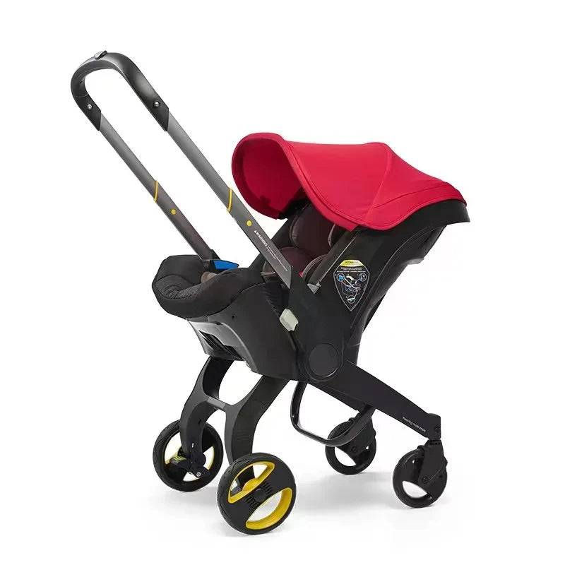 Autostoel Kinderwagen Combo 2-in-1 babyreissysteem Converteerbaar autostoeltje met wielen Lichtgewicht opvouwbare kinderwagen Pasgeboren buggy Draagbare draagzak Wandelwagen voor vliegtuigreizen Compact ontwerp Gemakkelijk opvouwbaar Multifunctionele draagwagen