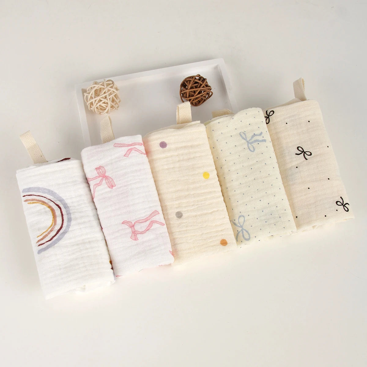 5 Stuks Baby Katoenen Washandje Pasgeboren Spuugdoekje Vierkante Handdoeken 6-Layer Puur Katoen Zacht Absorberend Gaas Katoenen Baby handdoeken