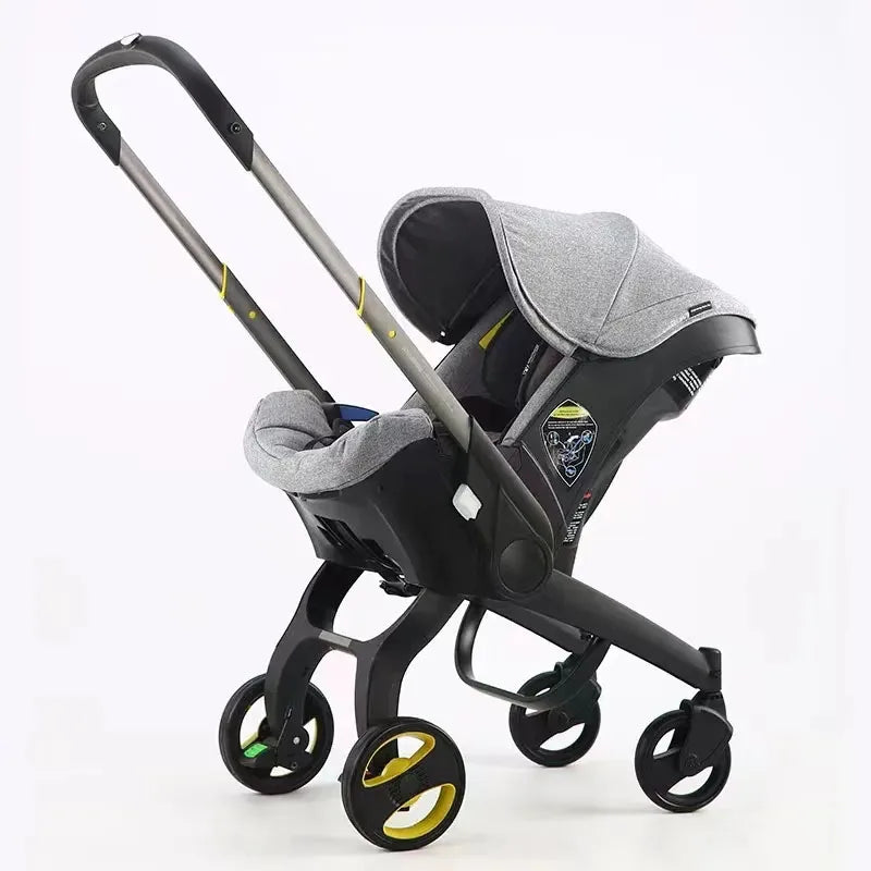 Autostoel Kinderwagen Combo 2-in-1 babyreissysteem Converteerbaar autostoeltje met wielen Lichtgewicht opvouwbare kinderwagen Pasgeboren buggy Draagbare draagzak Wandelwagen voor vliegtuigreizen Compact ontwerp Gemakkelijk opvouwbaar Multifunctionele draagwagen